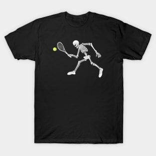 skeleton playing tennis T-Shirt